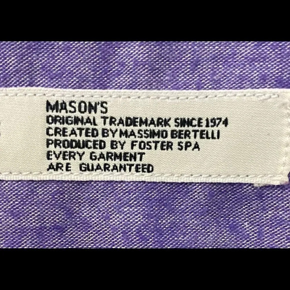 Masons by Massimo Dutti Mens Casual Shirt Size M - Picture 8 of 8